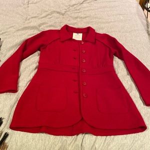 Anthropologie Sparrow red wool coat in great condition! Size medium